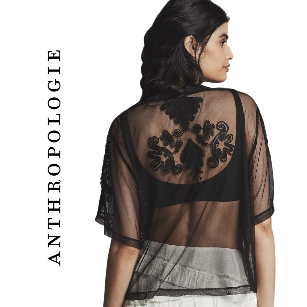 Anthropologie Sheer Mesh Top